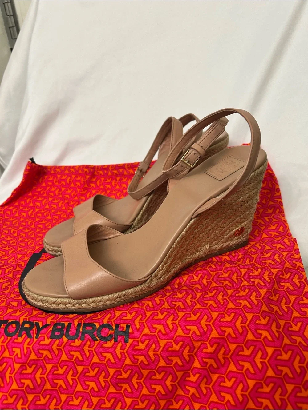 Tory Burch Leather Ankle-Strap Wedge Sandals